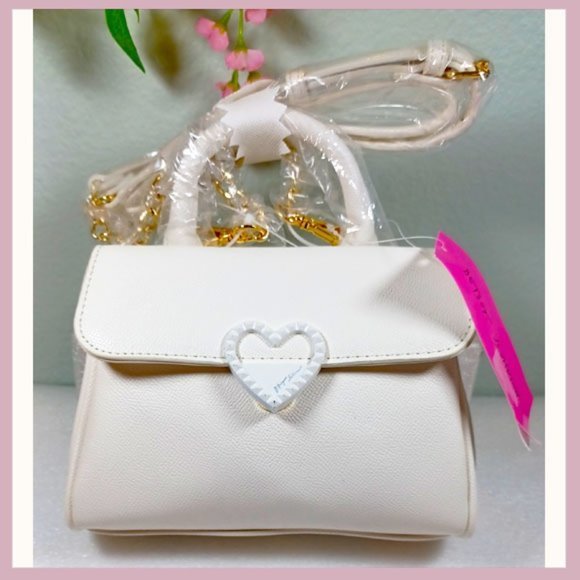 Betsey Johnson Handbags - Betsey Johnson Poppy Mini Satchel - White, Betsey Johnson Crossbody Bag
